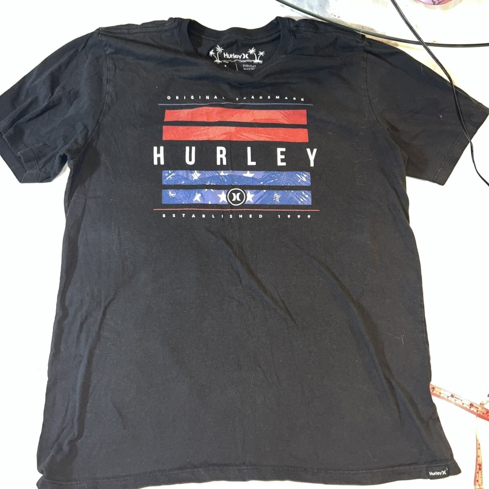 Hurley Men's Black Logo Short Sleeve Graphic‎ T Shirt Size Medium 301